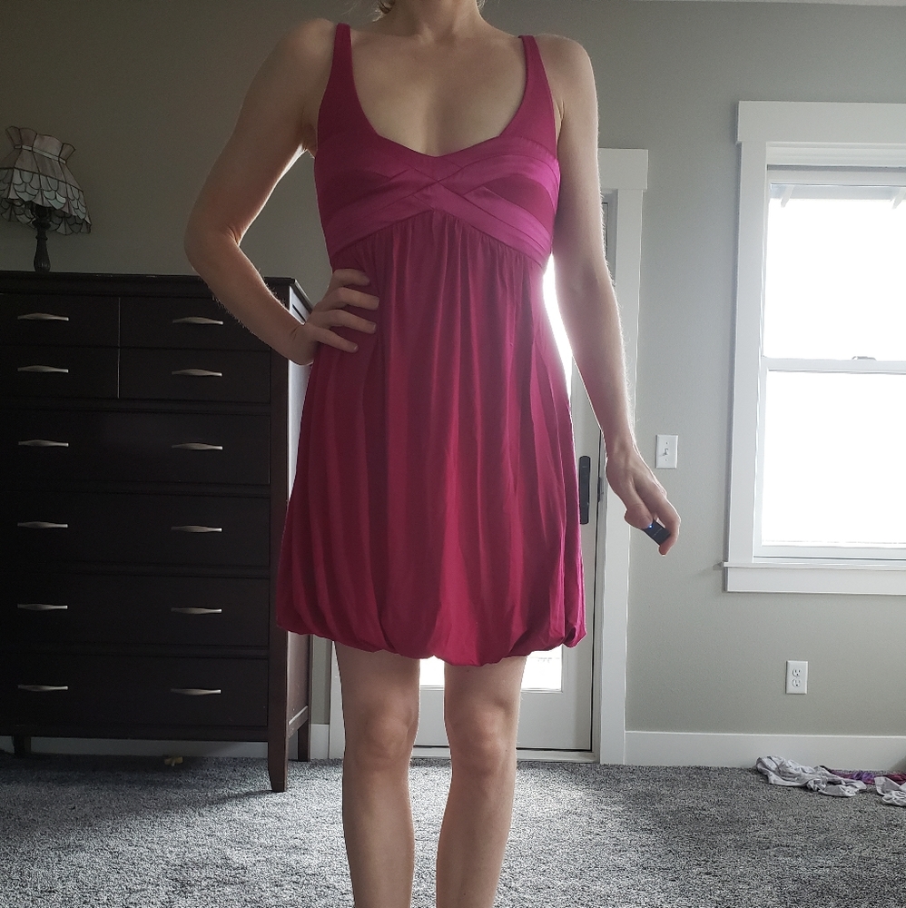 Bebe mini bubble dress in fusion pink